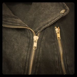 Cropped Denim Moto Jacket, Hardware details
